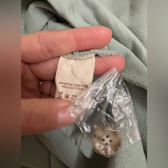 Small Hem & Thread Blue Button-Up Shacket - Picture 4 of 4